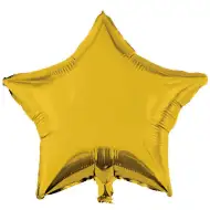 Csillag alakú fólia lufi – arany 46cm