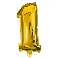 Számos fólia lufi arany színben – 1-es szám 32cm
