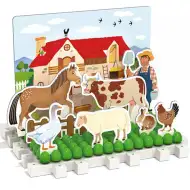Quercetti: Montessori Farm és erdő pötyi 3db-os játékszett