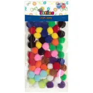 Színes pompon szett 15mm 60db