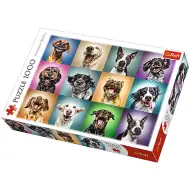 Vicces kutya portrék 1000 db-os Puzzle - Trefl