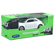 Welly: Volkswagen Bogár fehér kisautó modell 1/64